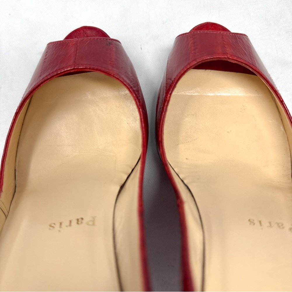 Christian Louboutin Very Prive 120 Eel Skin Leather Platform Stiletto Heel Pumps - Picture 8 of 16